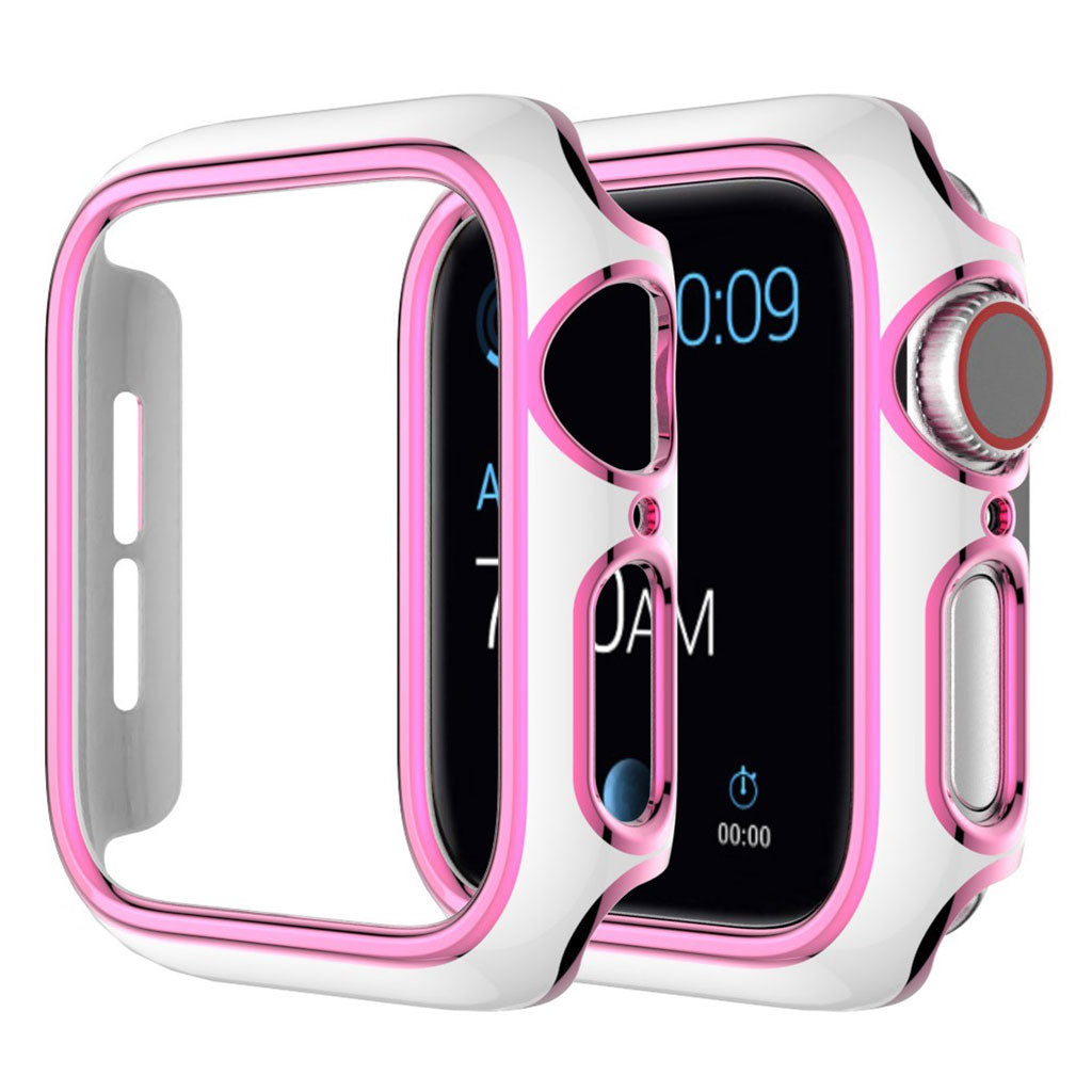 Glänzend Farbe Schmuck Hülle für Apple Watch Series 3 / 2 / 1 42mm - Weiß / Rosa