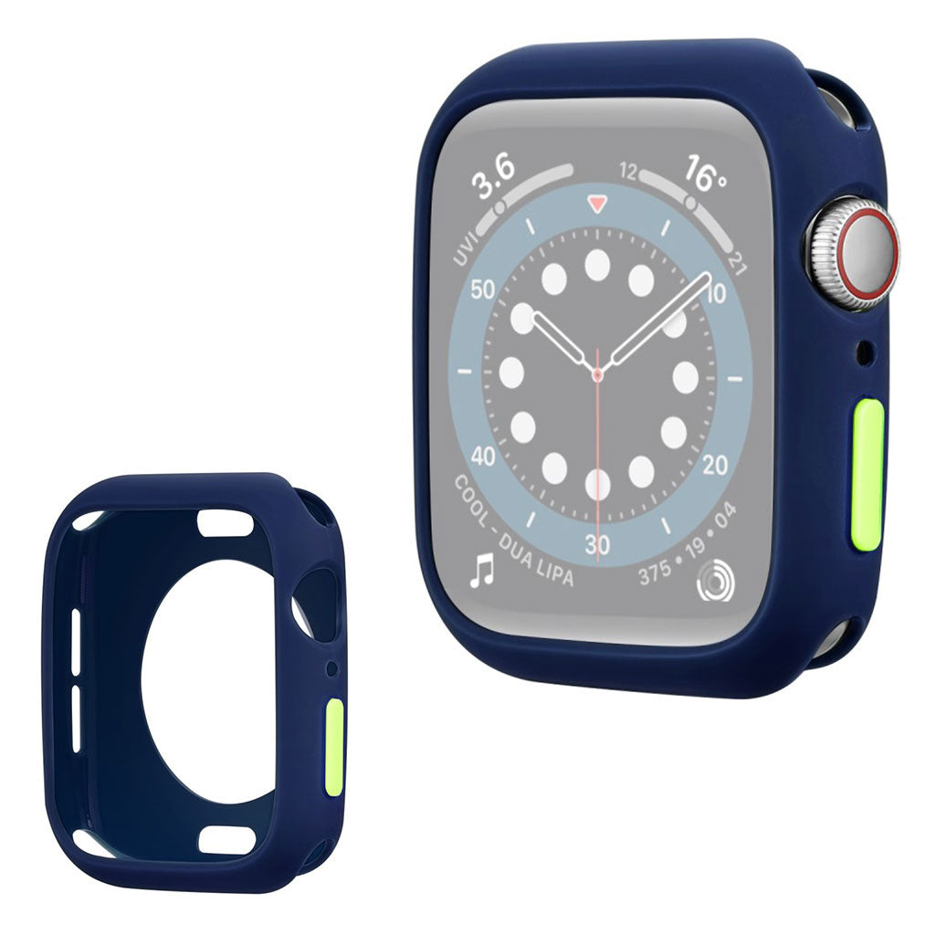 Apple Watch Series 3 / 2 / 1 38mm Süßigkeitsfarbe Silikon Rahmen - Blau / Gelbgrün