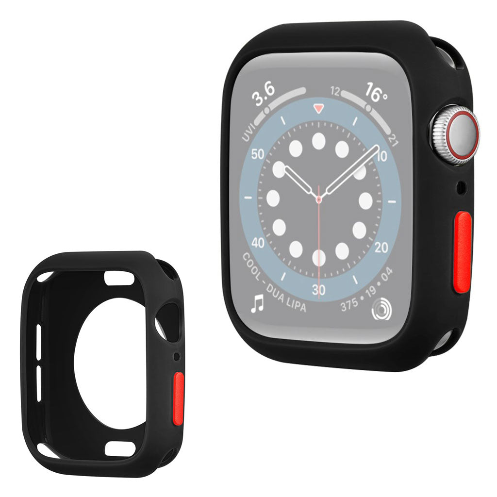 Apple Watch Series 3 / 2 / 1 38mm Süßigkeitsfarbe Silikon Rahmen - Schwarz / Rot