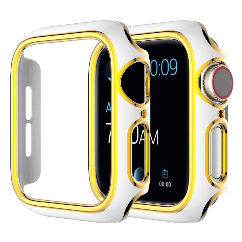Glänzend Farbe Schmuck Hülle für Apple Watch Series 3 / 2 / 1 38mm - Weiß / Gold