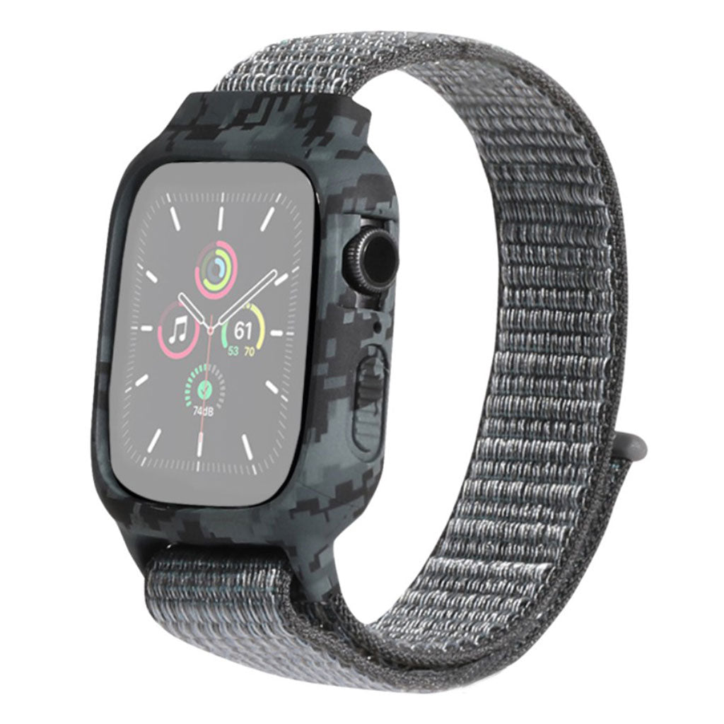 Apple Watch Series 6 / 5 44mm Einzigartig Gemustert Nylon Uhrenarmband - Grau
