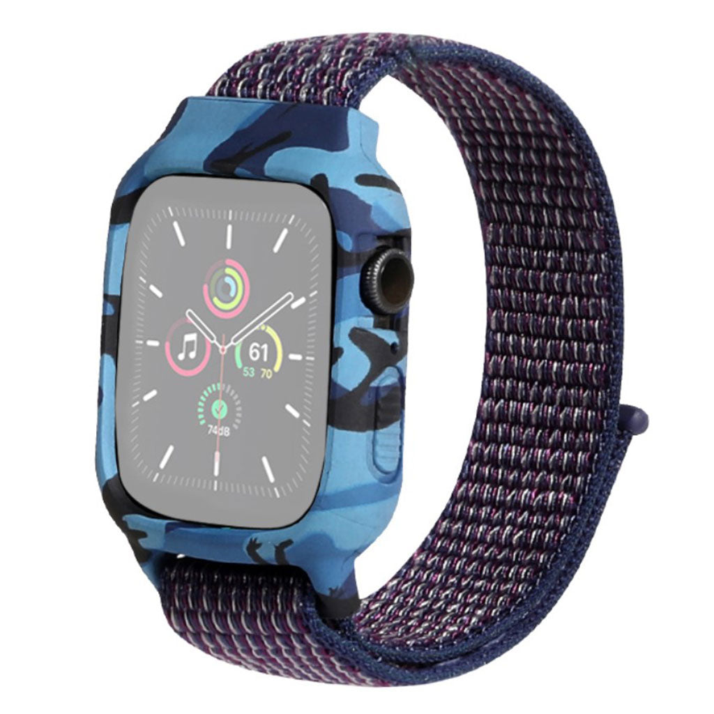 Apple Watch Series 6 / 5 44mm Einzigartig Gemustert Nylon Uhrenarmband - Indigo
