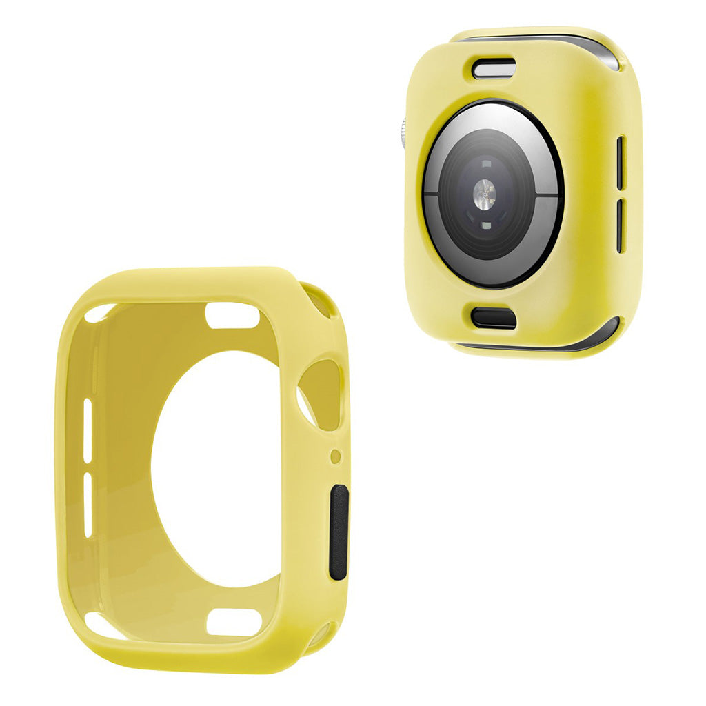 Apple Watch Series 6 / 5 44mm Süßigkeitsfarbe Silikon Rahmen - Gelb / Schwarz