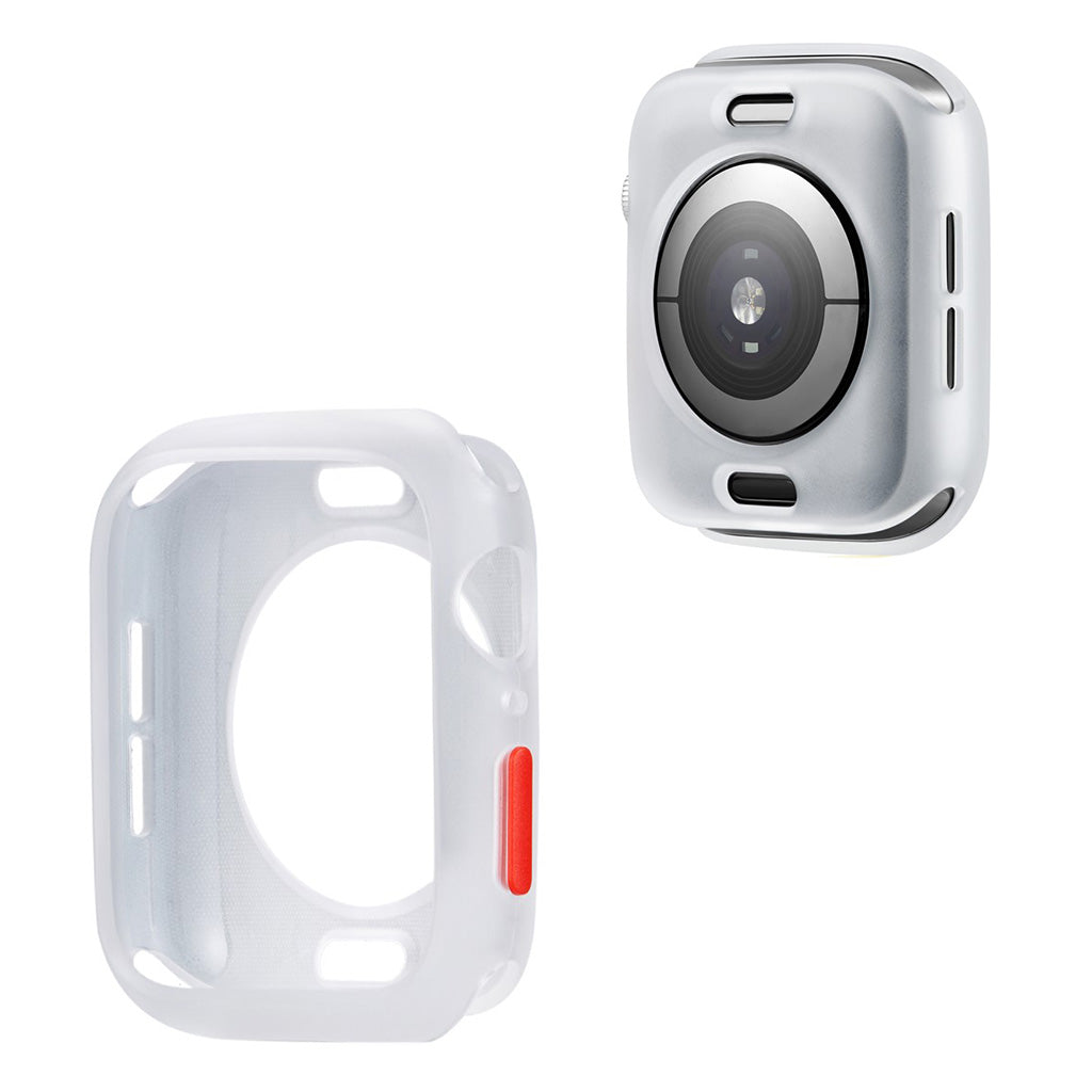 Apple Watch Series 6 / 5 44mm Süßigkeitsfarbe Silikon Rahmen - Transparent mit Rot Farbe