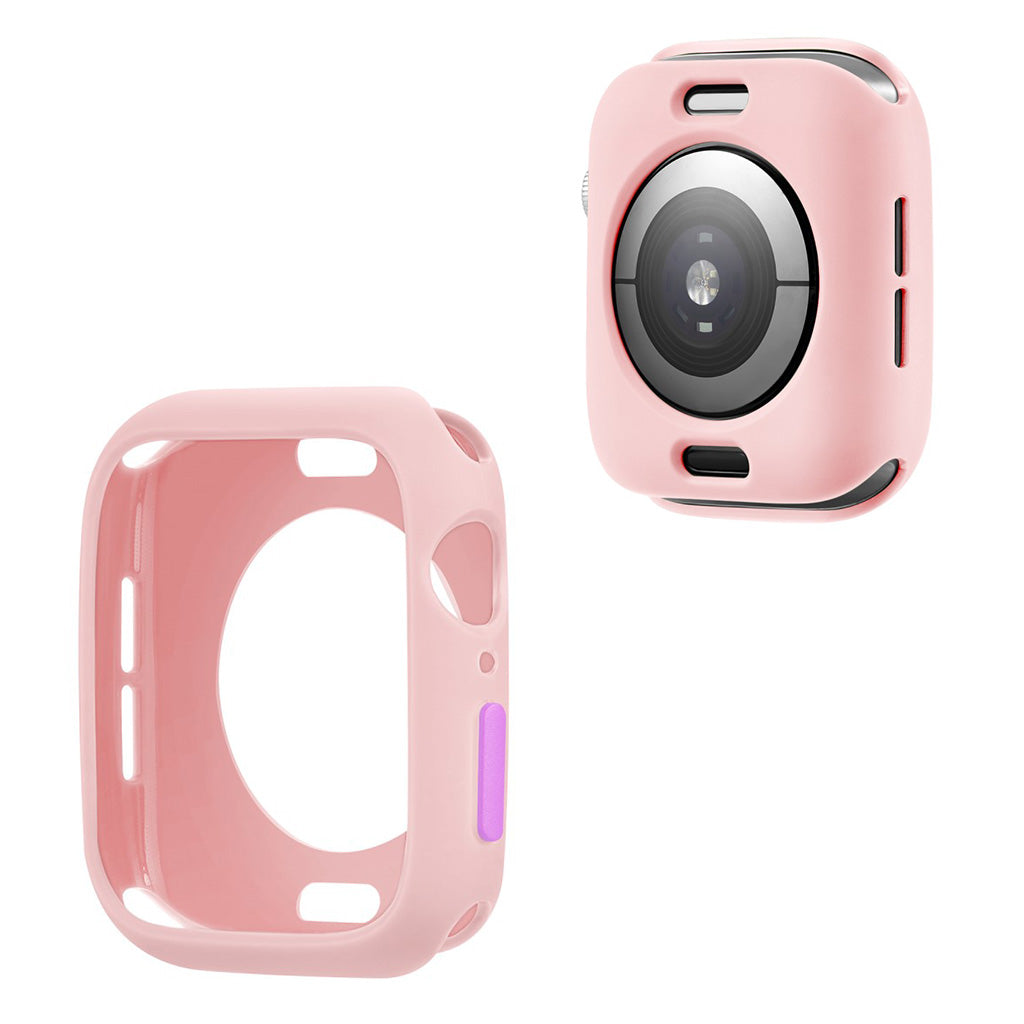 Apple Watch Series 6 / 5 44mm Süßigkeitsfarbe Silikon Rahmen - Rosa / Violett