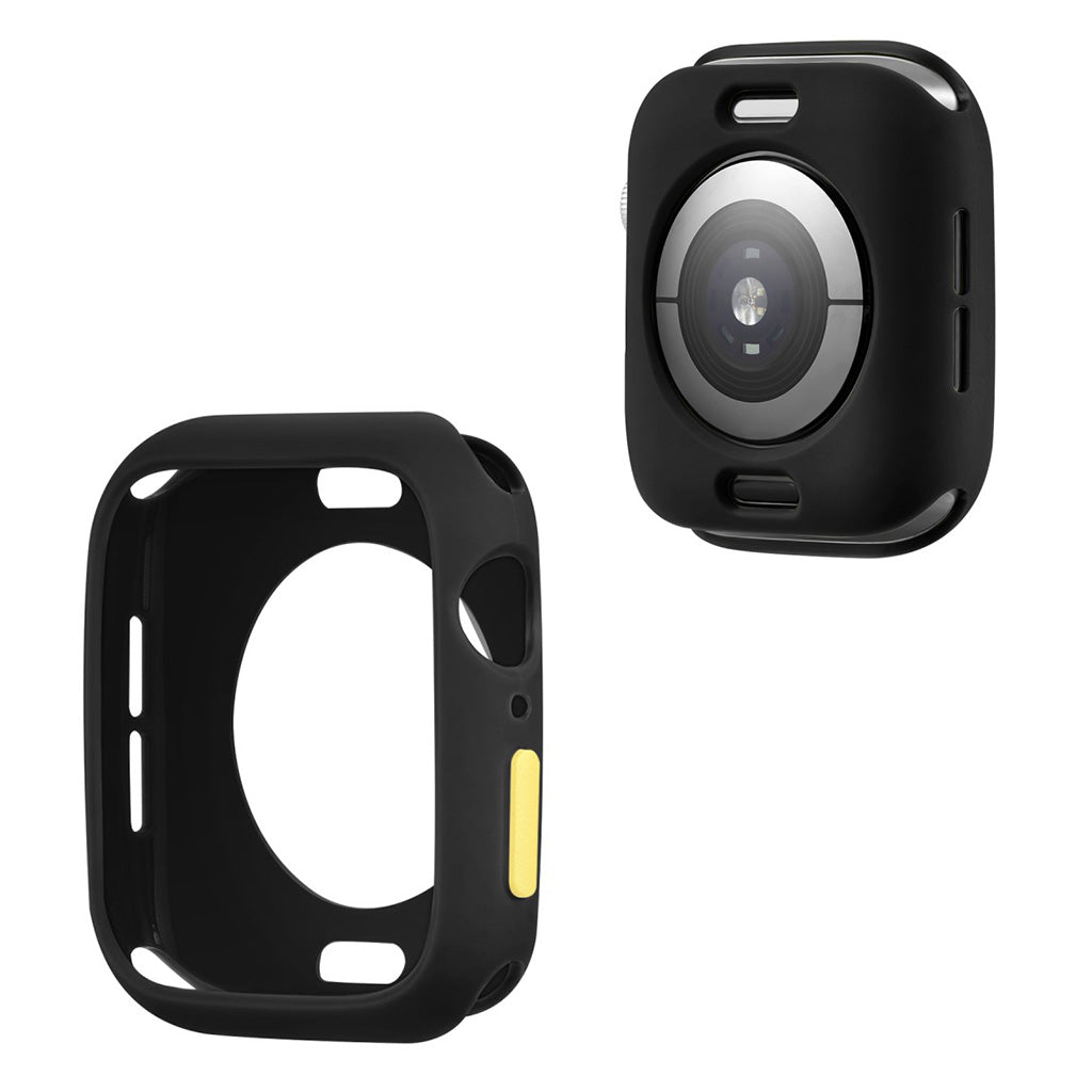 Apple Watch Series 6 / 5 44mm Süßigkeitsfarbe Silikon Rahmen - Schwarz / Gelb