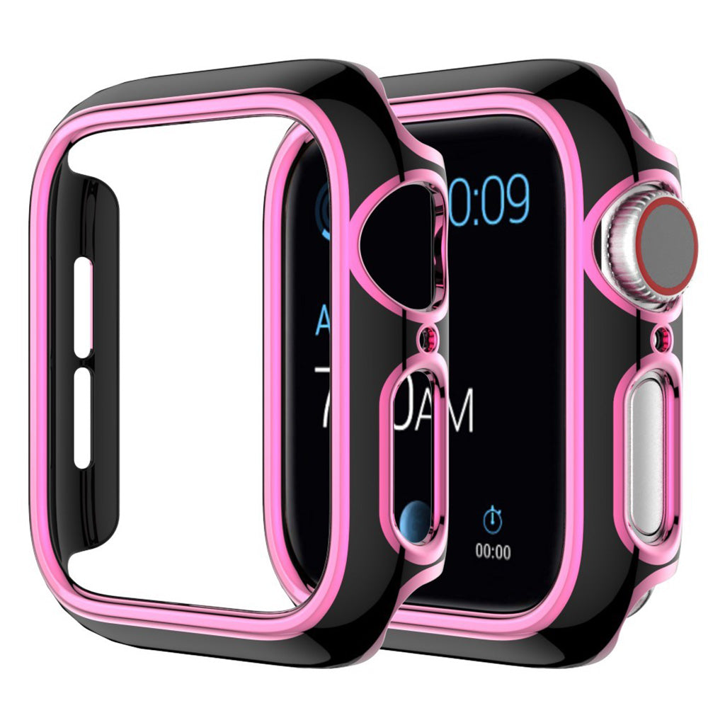 Apple Watch Series 6 / 5 44mm Farbe Schmuck Hülle - Schwarz / Rosa