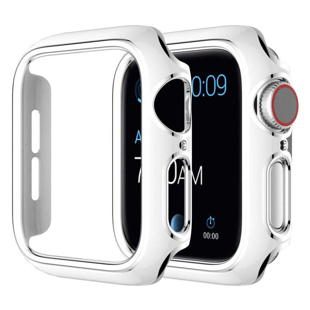 Apple Watch Series 6 / 5 44mm Farbe Schmuck Hülle - Weiß / Silber