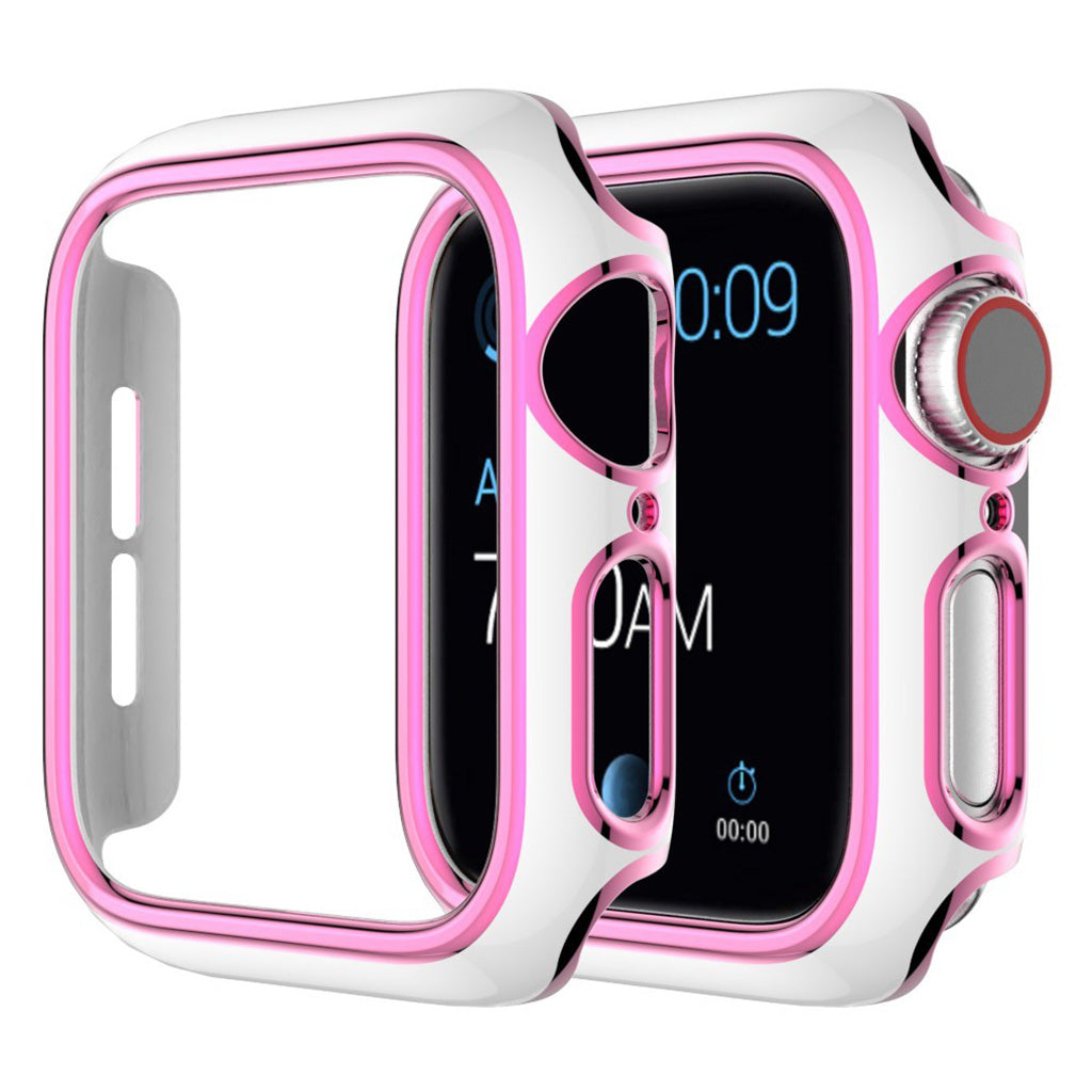 Apple Watch Series 6 / 5 44mm Farbe Schmuck Hülle - Weiß / Rosa