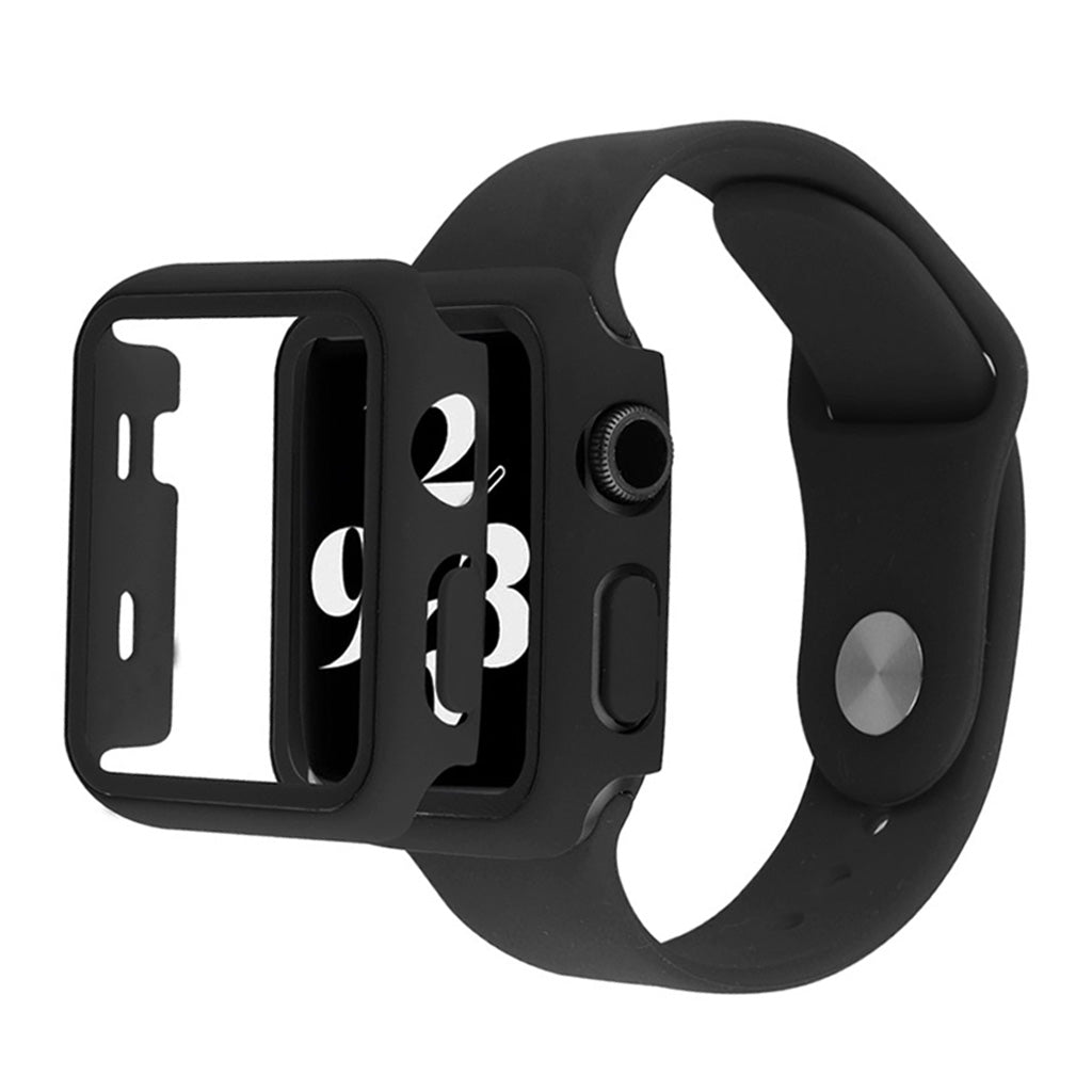 Apple Watch Series 6 / 5 40mm Hülle mit Gehärtetes Glas + Uhrenarmband - Schwarz