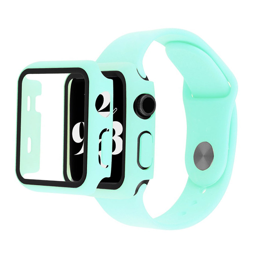Apple Watch Series 6 / 5 40mm Hülle mit Gehärtetes Glas + Uhrenarmband - Cyan