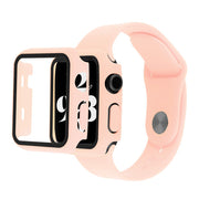 Apple Watch Series 6 / 5 40mm Hülle mit Gehärtetes Glas + Uhrenarmband - Hellrosa