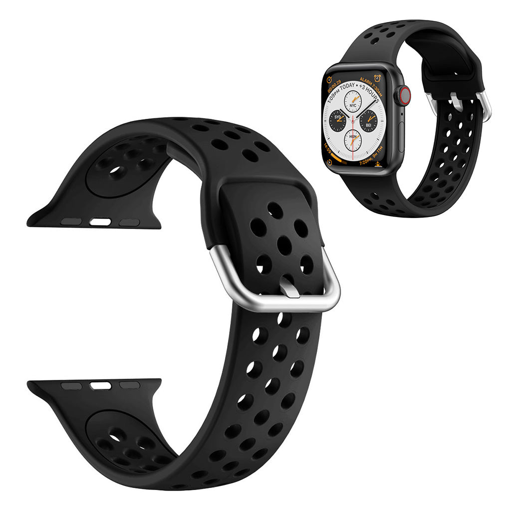 Zweifarbig Silikon Uhrenarmband für Apple Watch Series 6 / 5 40mm - Schwarz