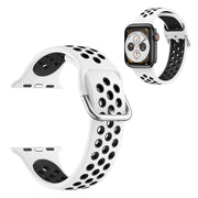 Zweifarbig Silikon Uhrenarmband für Apple Watch Series 6 / 5 40mm - Weiß / Schwarz