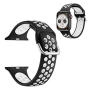 Zweifarbig Silikon Uhrenarmband für Apple Watch Series 6 / 5 40mm - Schwarz / Weiß