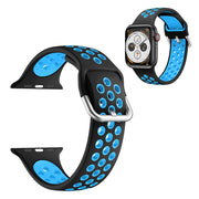 Zweifarbig Silikon Uhrenarmband für Apple Watch Series 6 / 5 40mm - Schwarz / Blau