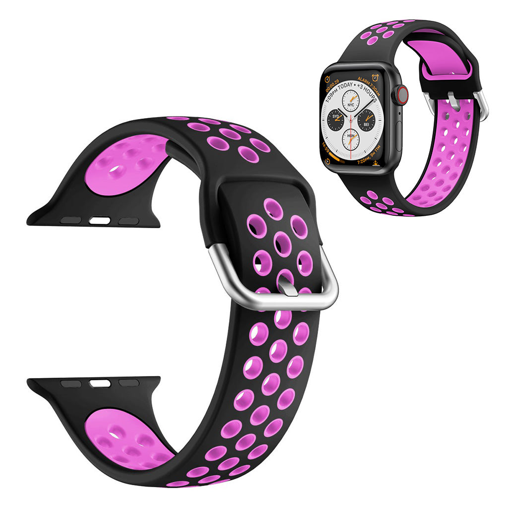 Zweifarbig Silikon Uhrenarmband für Apple Watch Series 6 / 5 40mm - Schwarz / Violett