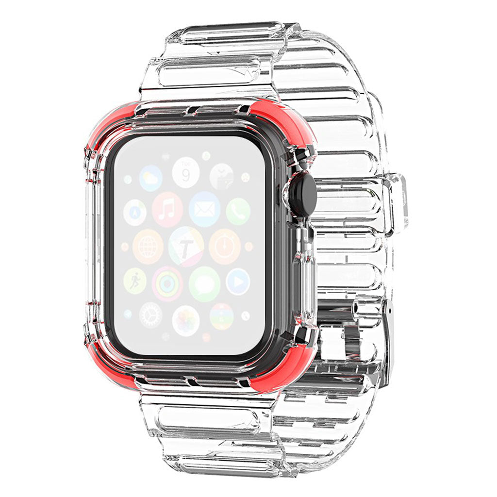 Apple Watch Series 6 / 5 40mm Farbiger Rand Klar Stil Uhrenarmband - Rot