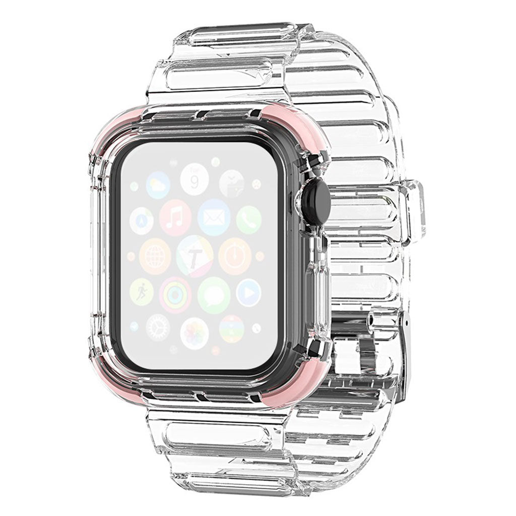 Apple Watch Series 6 / 5 40mm Farbiger Rand Klar Stil Uhrenarmband - Rosa