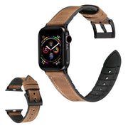 Apple Watch Series 6 / 5 40mm Silikon + Leder Beschichtet Uhrenarmband - Crazy Horse Braun