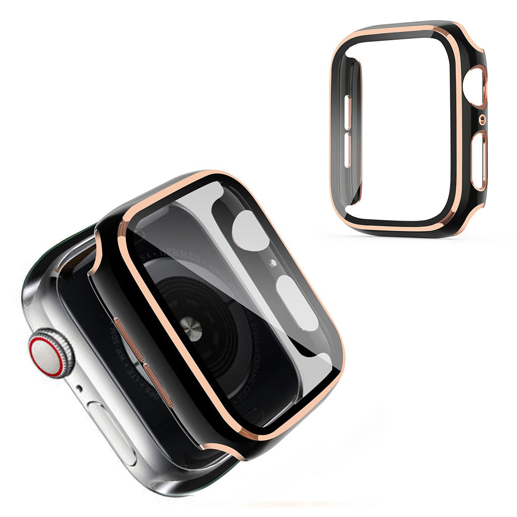 Apple Watch Series 6 / 5 40mm Cool Rahmen mit Gehärtetes Glas - Schwarz / Champagner