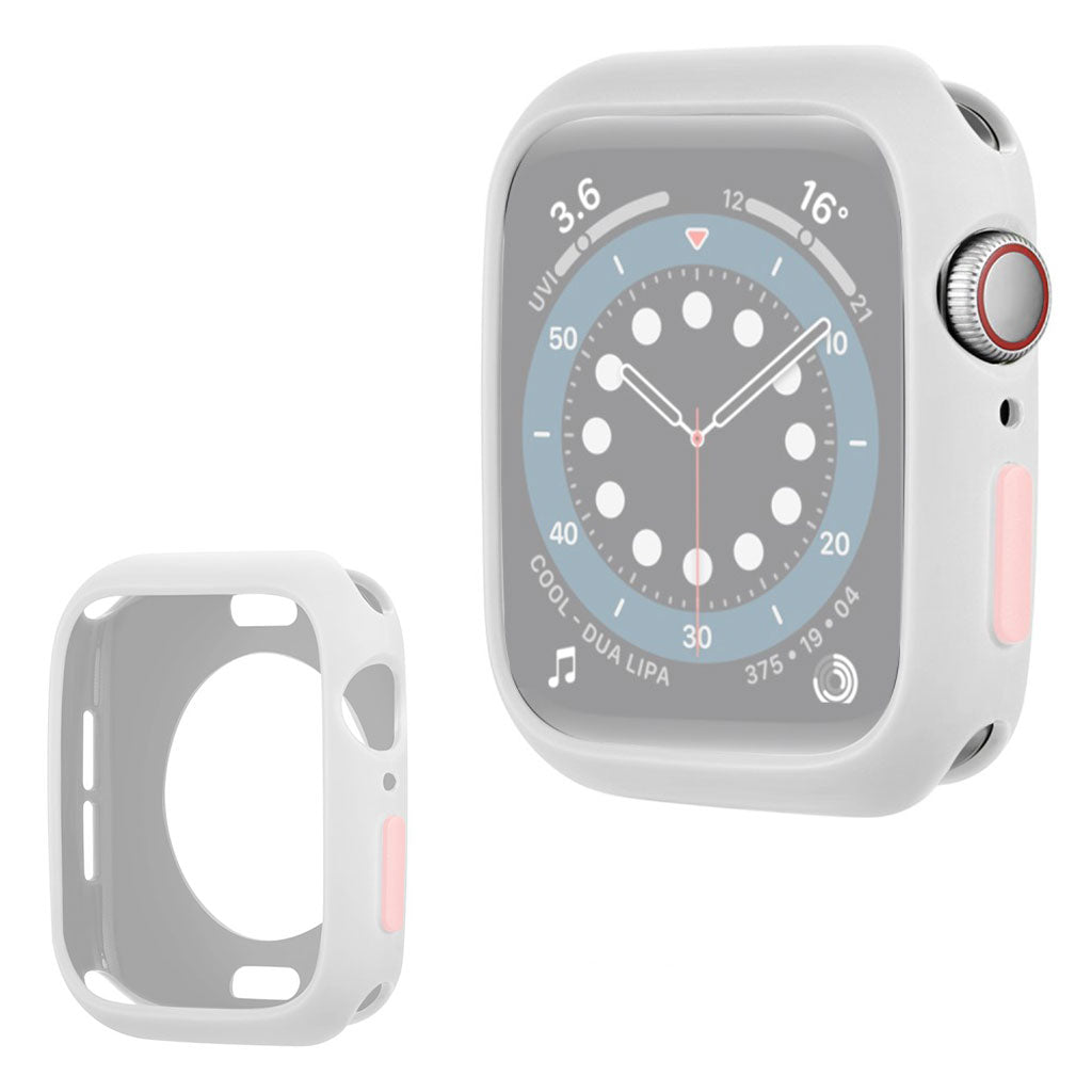 Apple Watch Series 6 / 5 40mm Süßigkeitsfarbe Silikon Rahmen - Weiß / Rosa