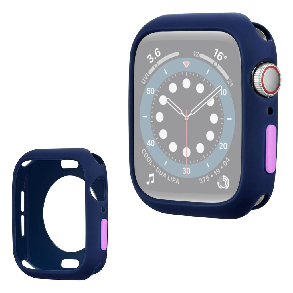 Apple Watch Series 6 / 5 40mm Süßigkeitsfarbe Silikon Rahmen - Blau / Violett