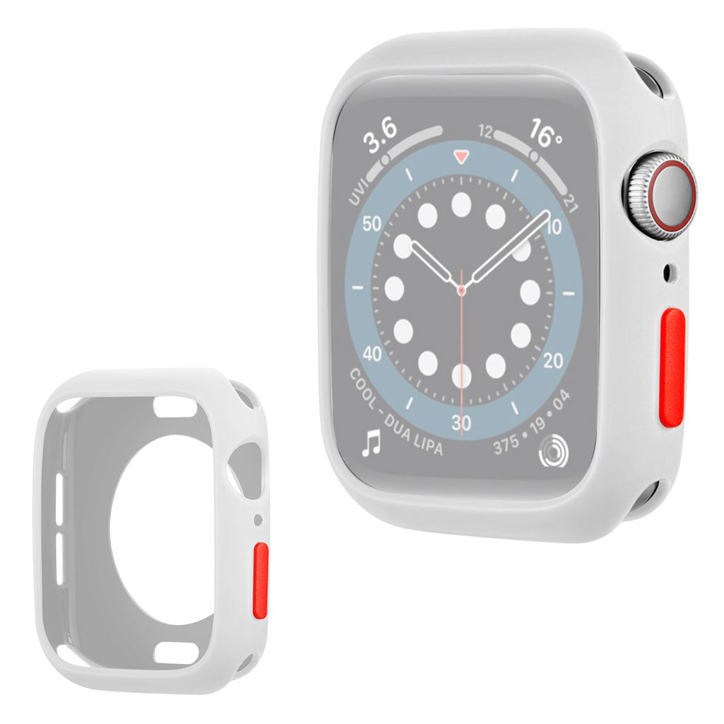 Apple Watch Series 6 / 5 40mm Süßigkeitsfarbe Silikon Rahmen - Weiß / Rot