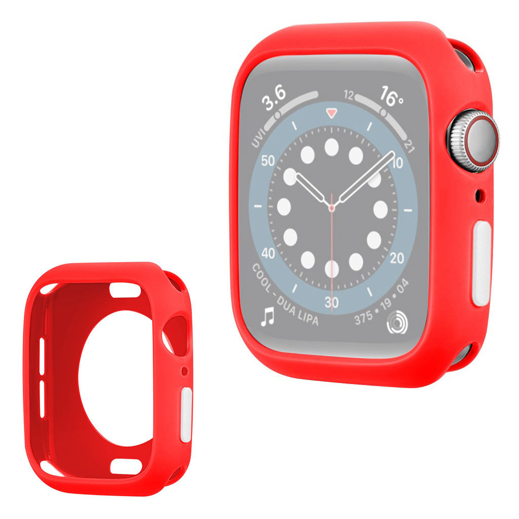 Apple Watch Series 6 / 5 40mm Süßigkeitsfarbe Silikon Rahmen - Rot / Weiß