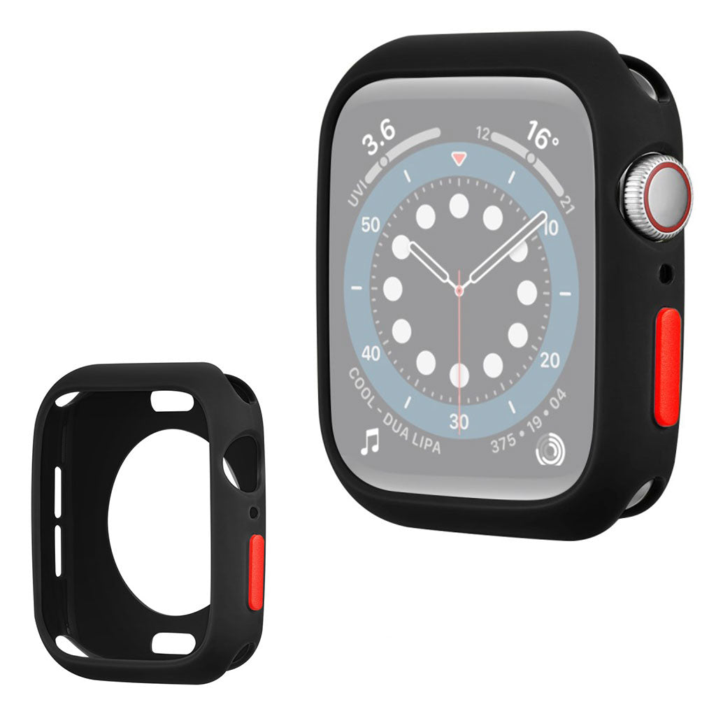 Apple Watch Series 6 / 5 40mm Süßigkeitsfarbe Silikon Rahmen - Schwarz / Rot