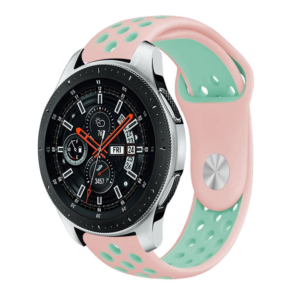 Samsung Galaxy Watch (46mm) Sanft Silikon Hülle Uhrenarmband - Rosa / Cyan