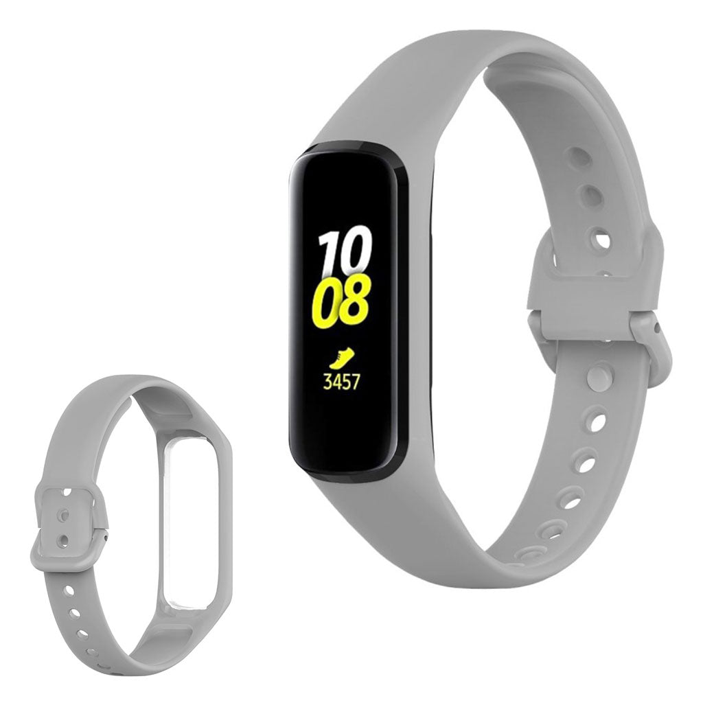 Samsung Galaxy Fit 2 Einfaches Silikon Uhrenarmband - Hellgrau