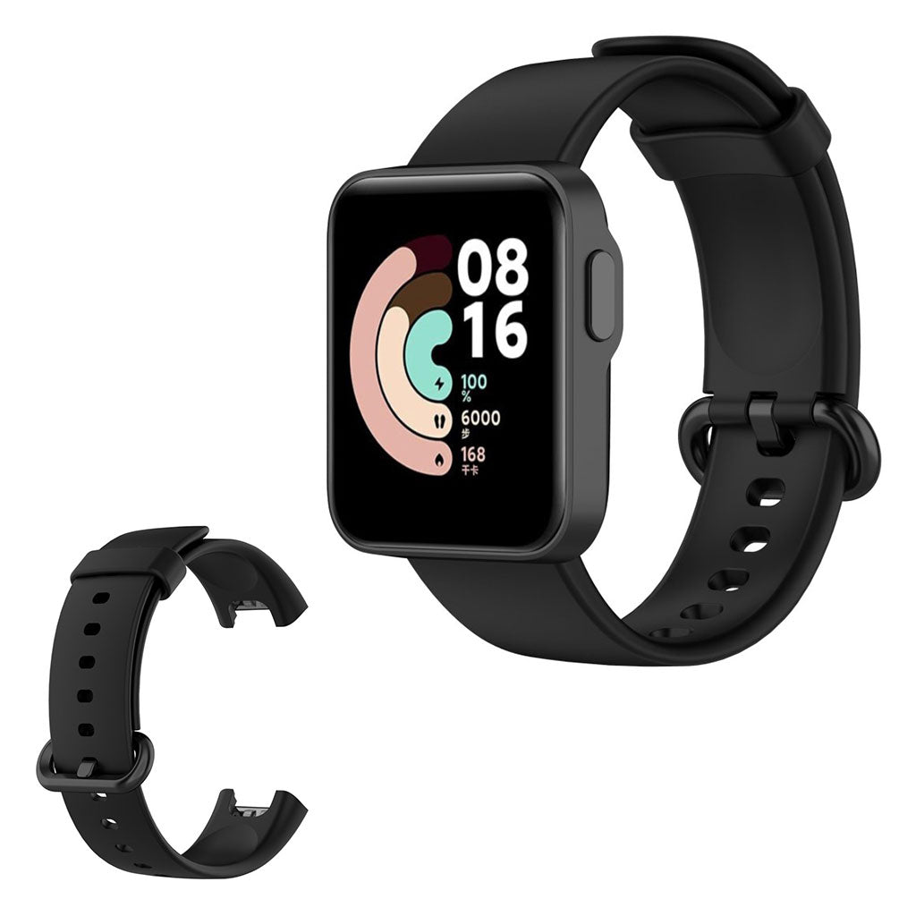 Xiaomi Mi Watch Lite Einfaches Silikon Uhrenarmband - Schwarz