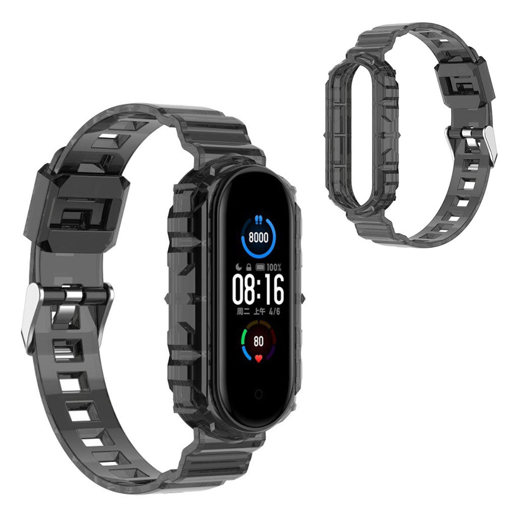 Xiaomi Mi Band 6 / 5 Klar Stil Uhrenarmband - Schwarz