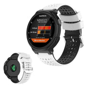 Zweifarbig Silikon Uhrenarmband For Garmin Forerunner Gerätes - Weiß / Schwarz