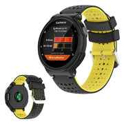 Zweifarbig Silikon Uhrenarmband For Garmin Forerunner Gerätes - Schwarz / Gelb