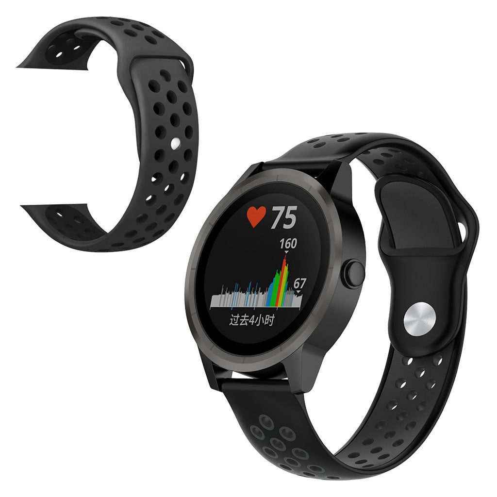 Garmin Forerunner 245 Music Zweifarbig Silikon Uhrenarmband - Schwarz / Dunkelgrau