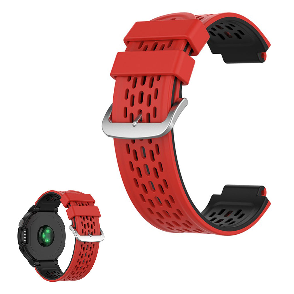 Zweifarbig Silikon Uhrenarmband für Garmin Gerätes - Rot / Schwarz