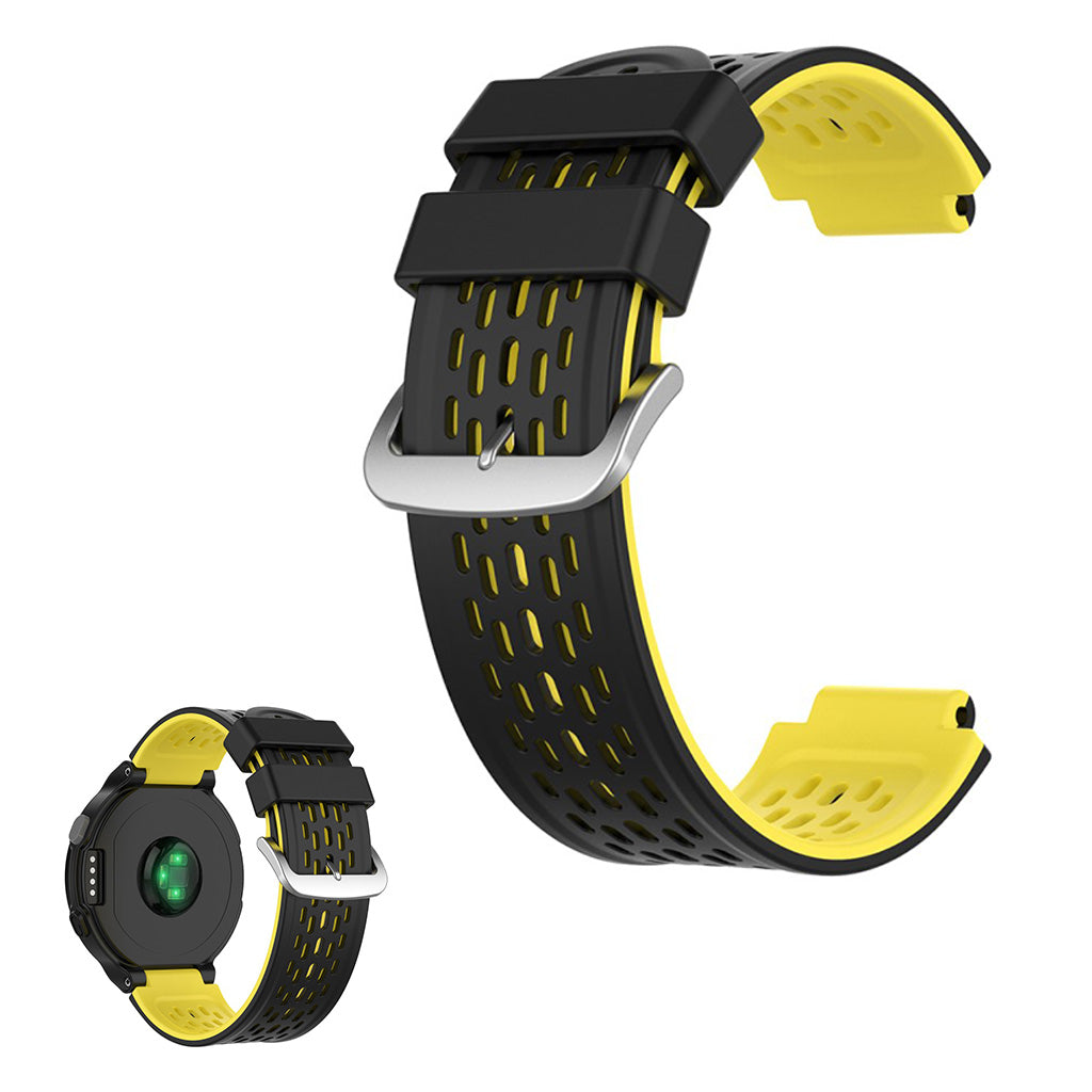 Zweifarbig Silikon Uhrenarmband für Garmin Gerätes - Schwarz / Gelb