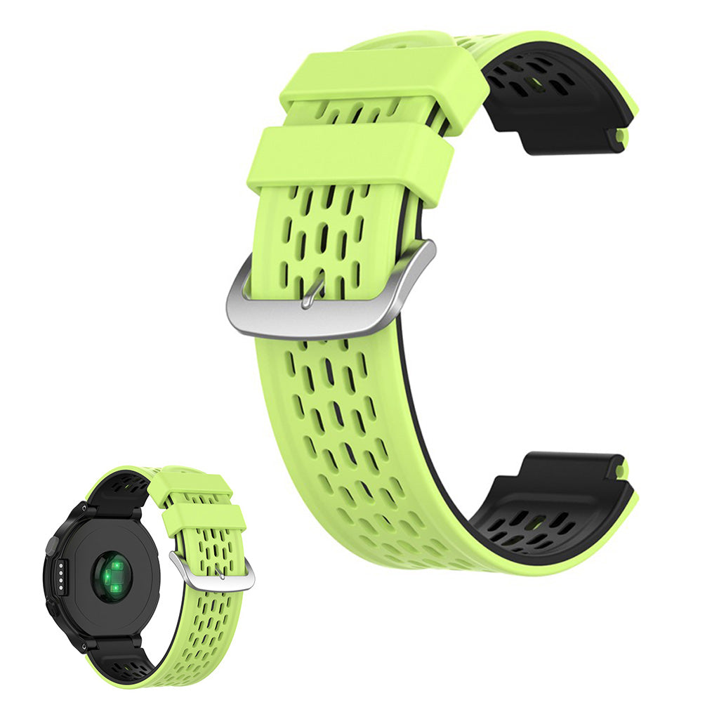 Zweifarbig Silikon Uhrenarmband für Garmin Gerätes - Limette / Schwarz