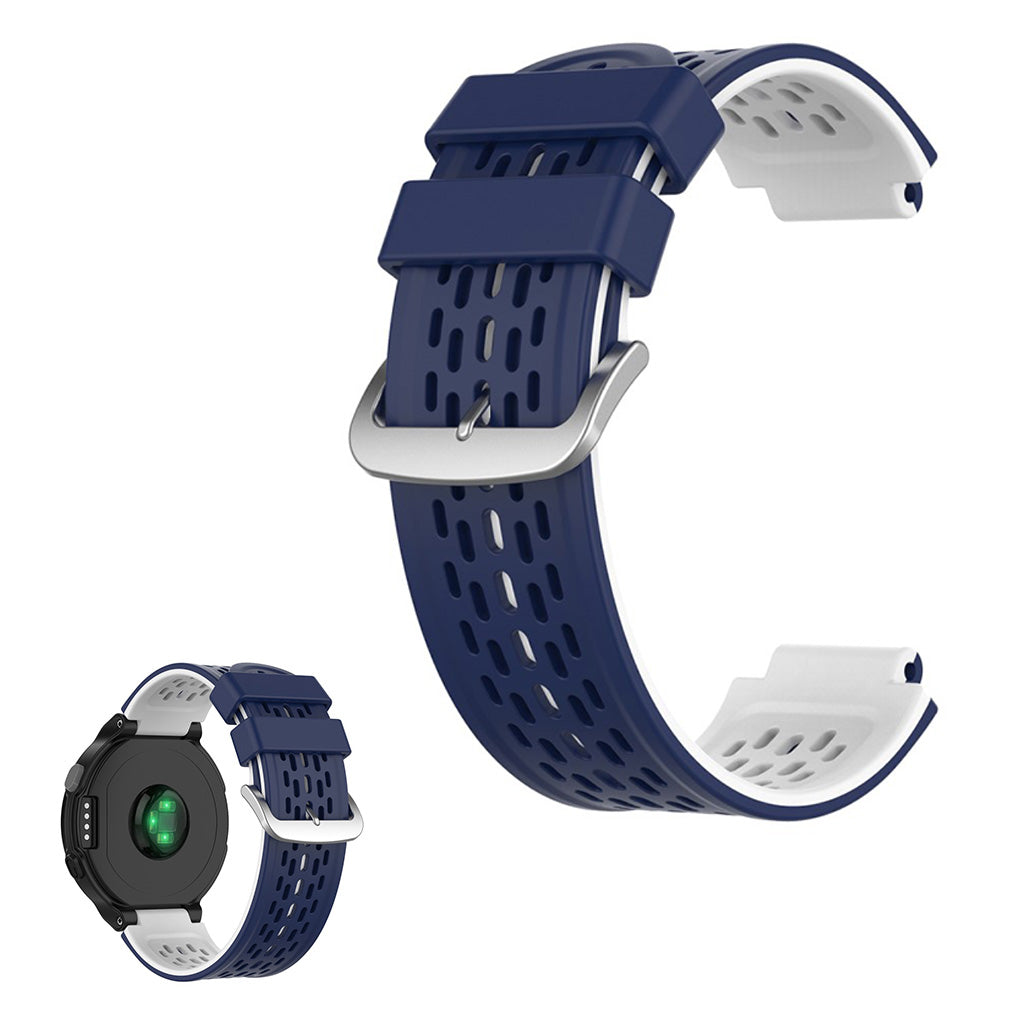 Zweifarbig Silikon Uhrenarmband für Garmin Gerätes - Blau / Weiß