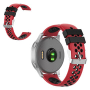18mm Garmin Vivoactive 4S / Vivomove 3s Zweifarbig Silikon Uhrenarmband - Rot / Schwarz