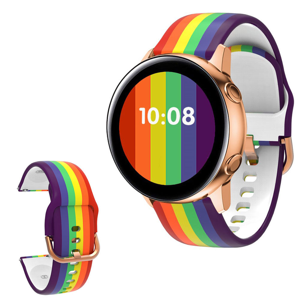 Picturesque Muster Silikon Uhrenarmband für Amazfit und Samsung Watch - Regenboge