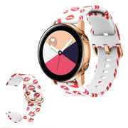 Picturesque Muster Silikon Uhrenarmband für Amazfit und Samsung Watch - Rot Lips