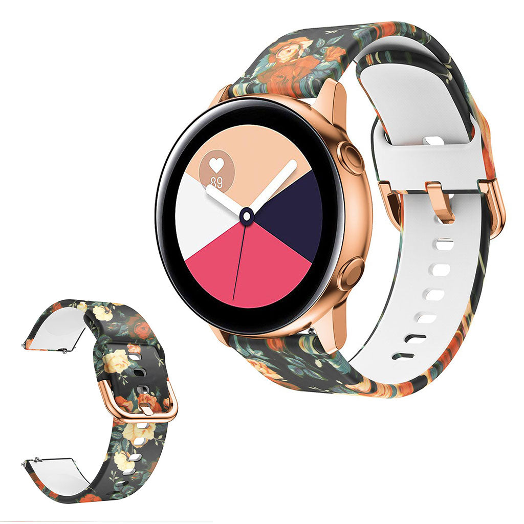 Picturesque Muster Silikon Uhrenarmband für Amazfit und Samsung Watch - Rose